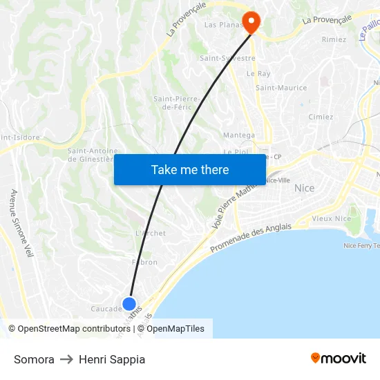 Somora to Henri Sappia map