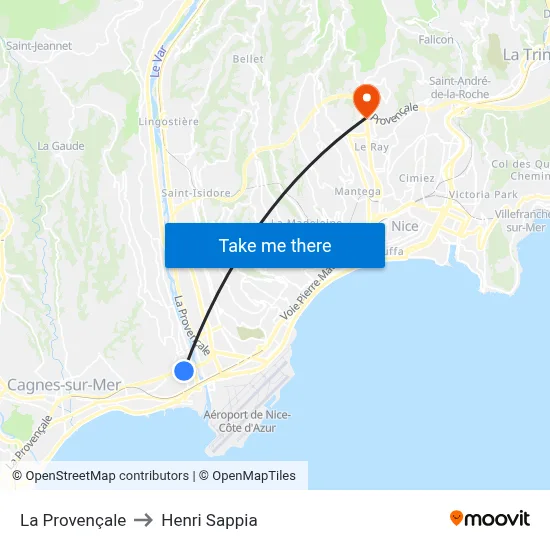 La Provençale to Henri Sappia map
