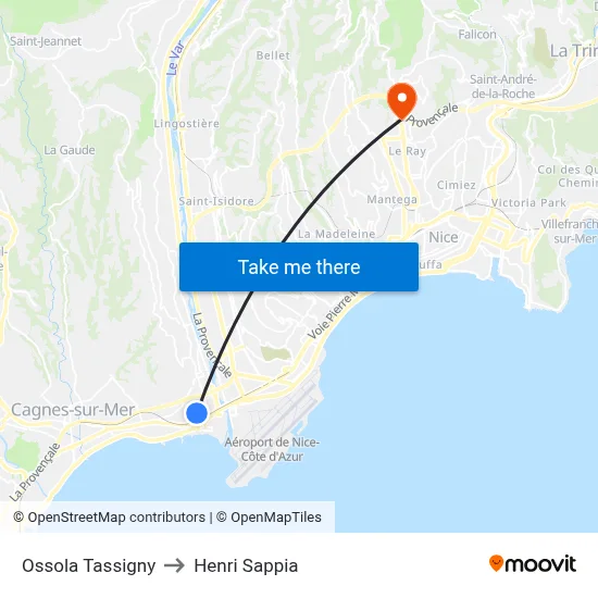 Ossola Tassigny to Henri Sappia map
