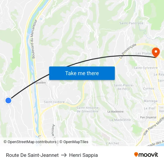Route De Saint-Jeannet to Henri Sappia map