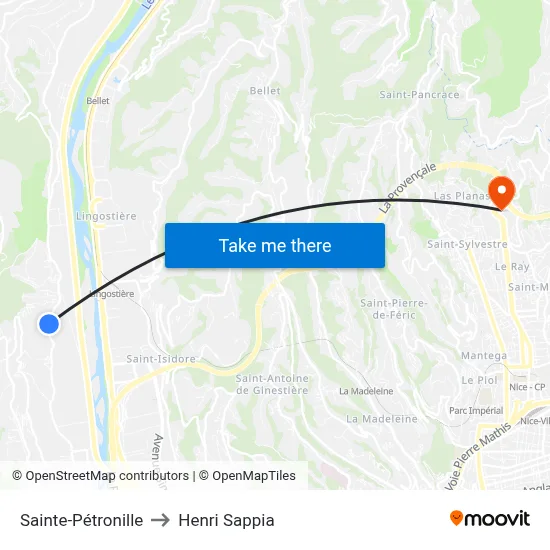 Sainte-Pétronille to Henri Sappia map