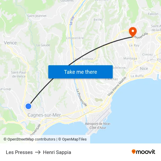 Les Presses to Henri Sappia map