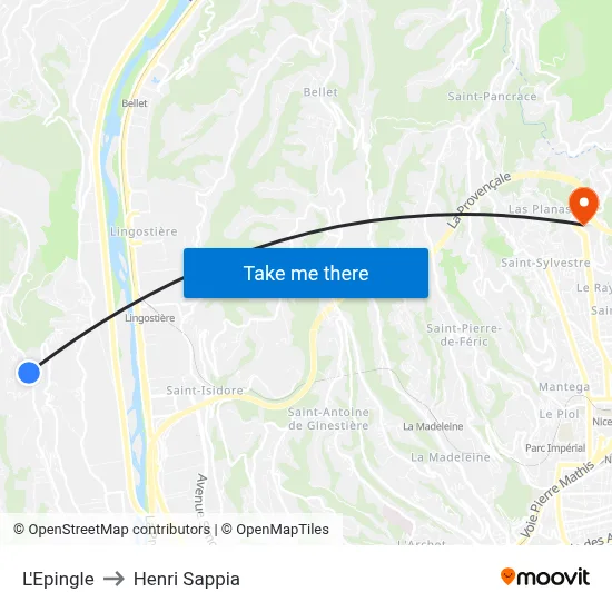 L'Epingle to Henri Sappia map
