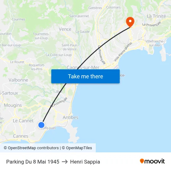 Parking Du 8 Mai 1945 to Henri Sappia map