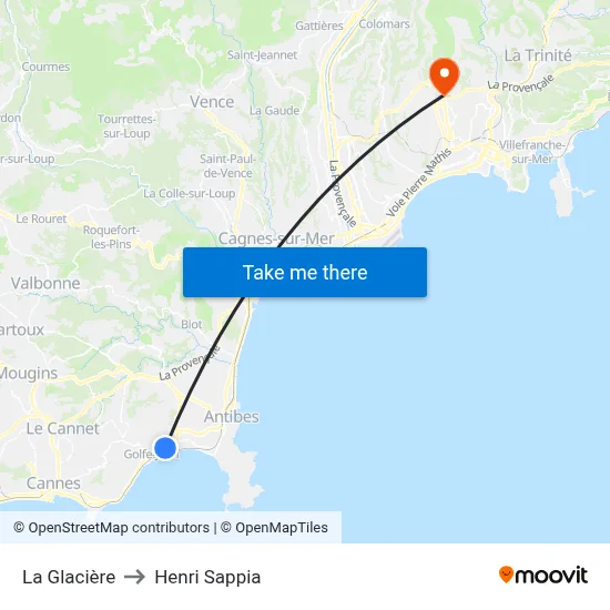 La Glacière to Henri Sappia map