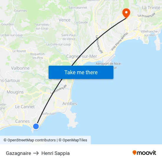 Gazagnaire to Henri Sappia map