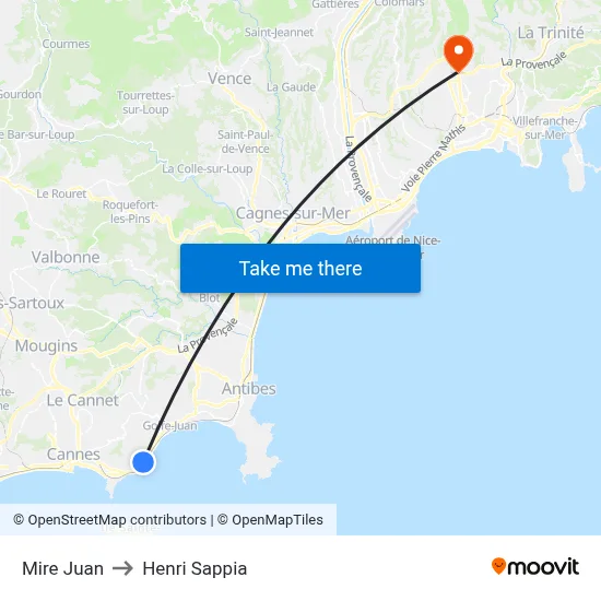 Mire Juan to Henri Sappia map