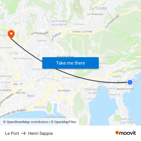 Le Port to Henri Sappia map