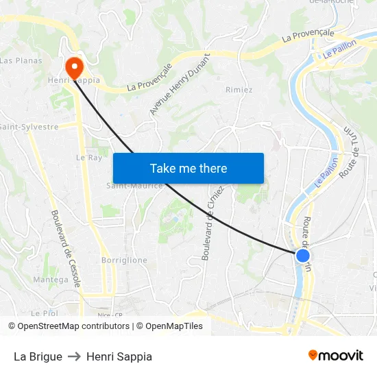 La Brigue to Henri Sappia map