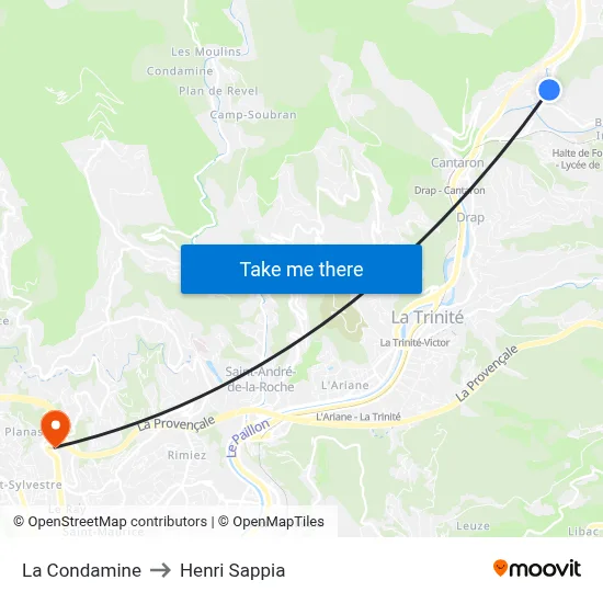 La Condamine to Henri Sappia map