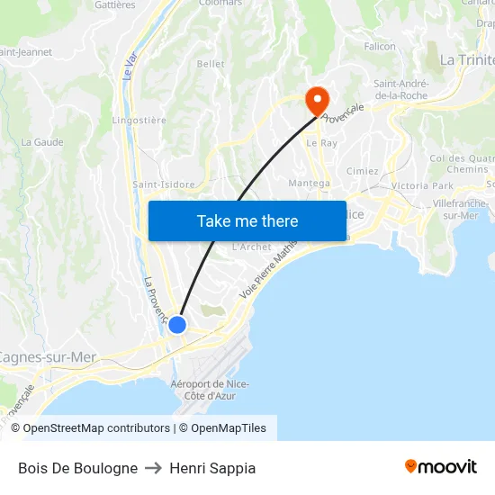 Bois De Boulogne to Henri Sappia map