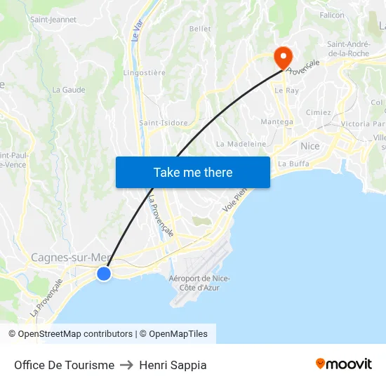 Office De Tourisme to Henri Sappia map