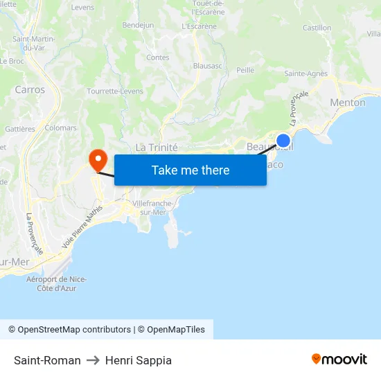 Saint-Roman to Henri Sappia map