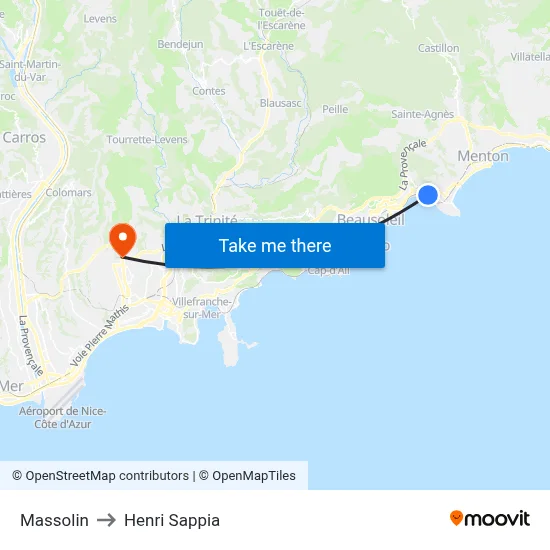Massolin to Henri Sappia map