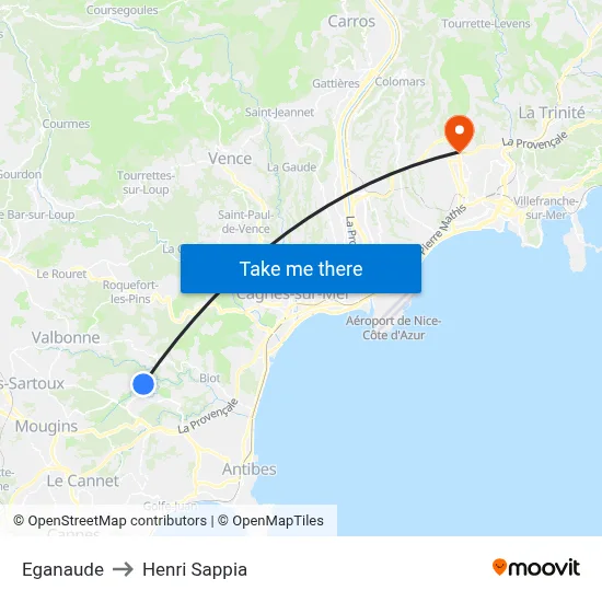 Eganaude to Henri Sappia map