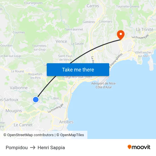 Pompidou to Henri Sappia map