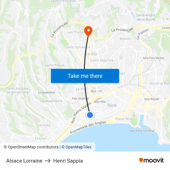 Alsace Lorraine to Henri Sappia map