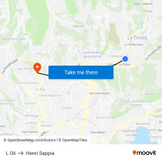 L Oli to Henri Sappia map