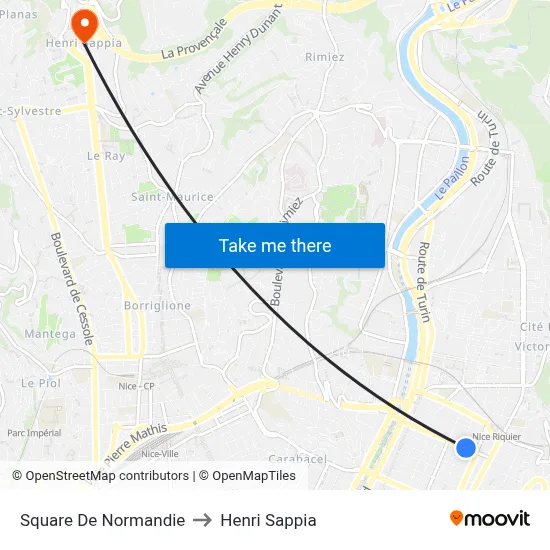 Square De Normandie to Henri Sappia map