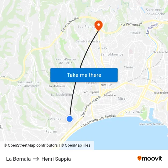 La Bornala to Henri Sappia map