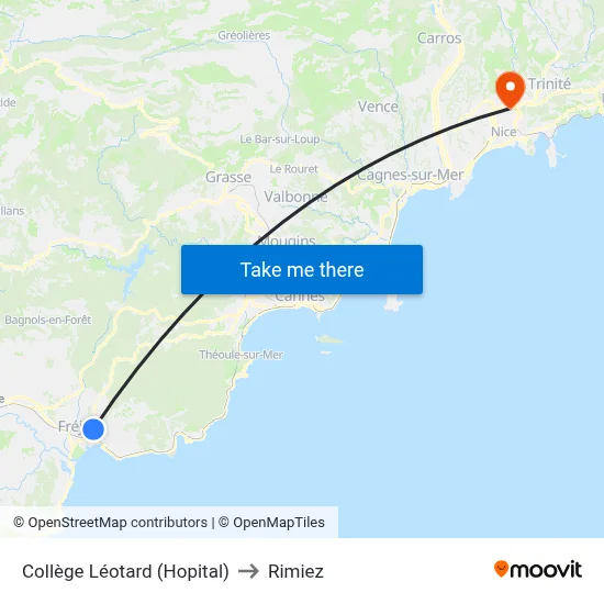 Collège Léotard (Hopital) to Rimiez map