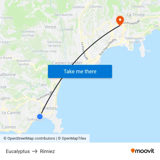 Eucalyptus to Rimiez map