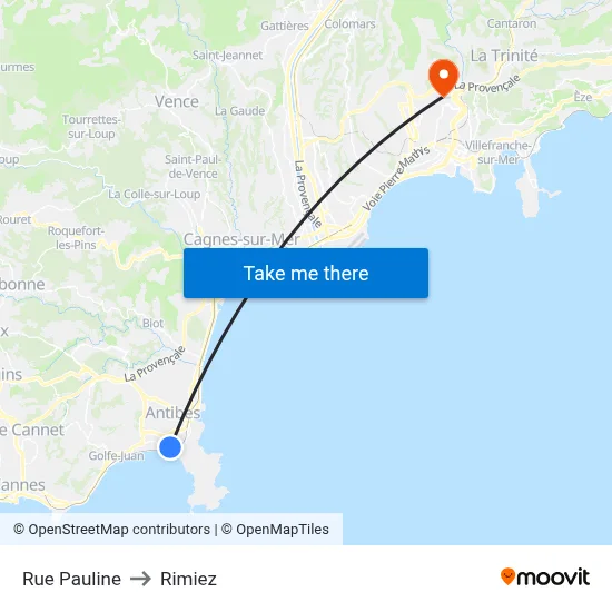 Rue Pauline to Rimiez map