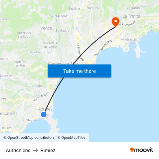 Autrichiens to Rimiez map