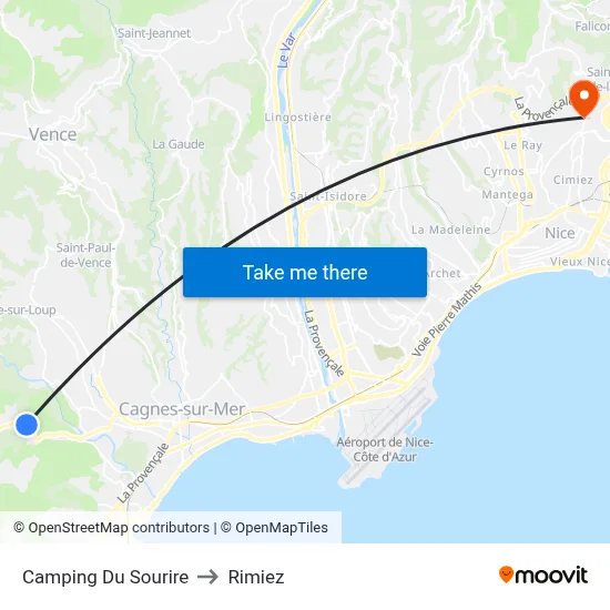 Camping Du Sourire to Rimiez map
