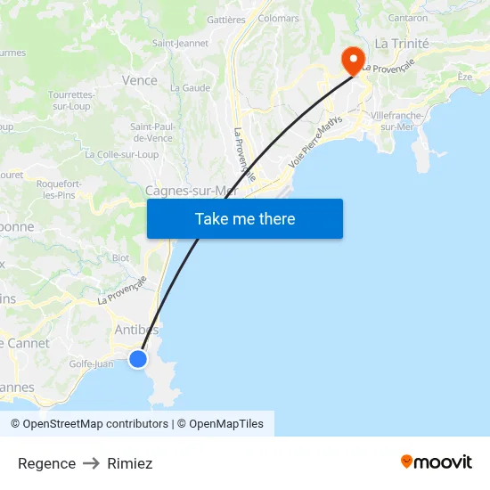 Regence to Rimiez map