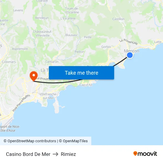 Casino Bord De Mer to Rimiez map