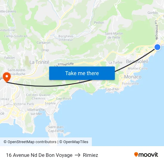 16 Avenue Nd De Bon Voyage to Rimiez map