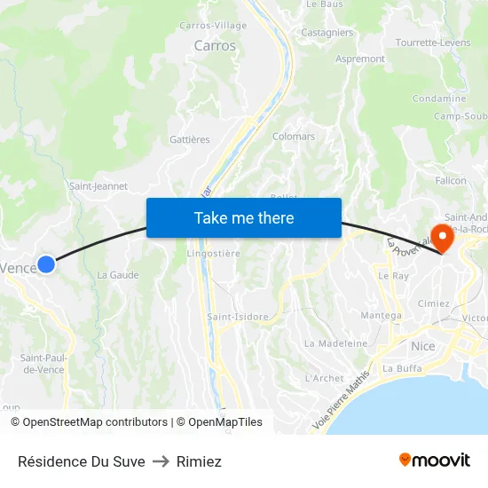 Résidence Du Suve to Rimiez map
