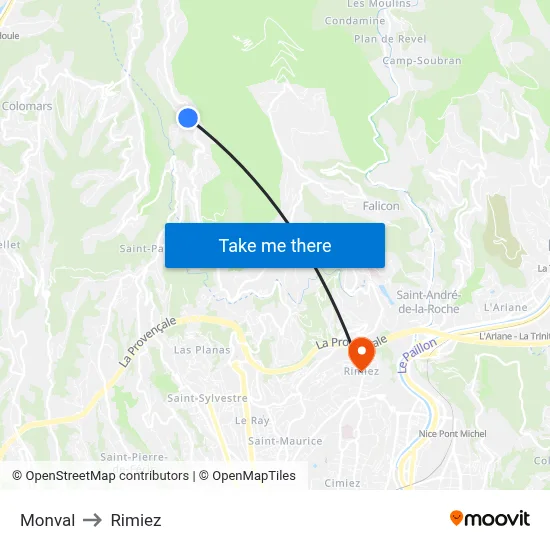 Monval to Rimiez map