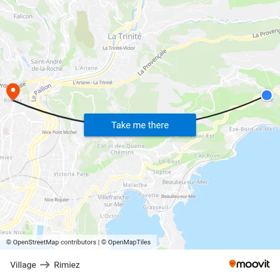Village to Rimiez map