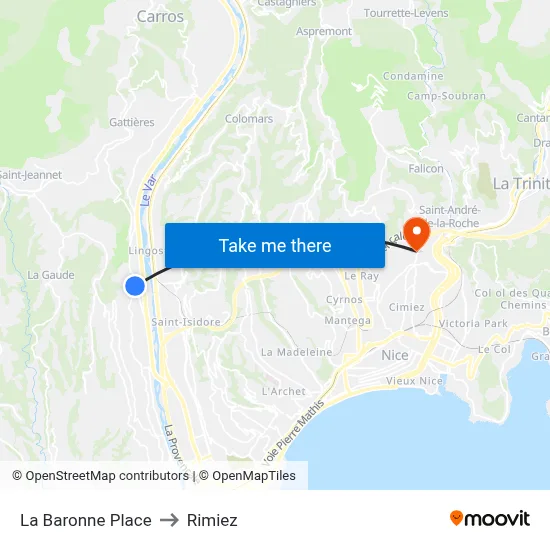 La Baronne Place to Rimiez map