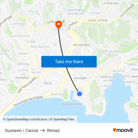 Gustavin / Carnot to Rimiez map