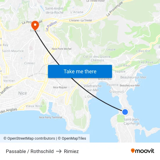Passable / Rothschild to Rimiez map