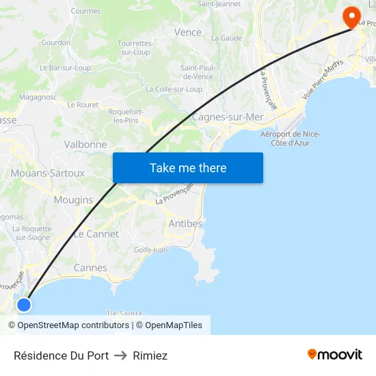 Résidence Du Port to Rimiez map