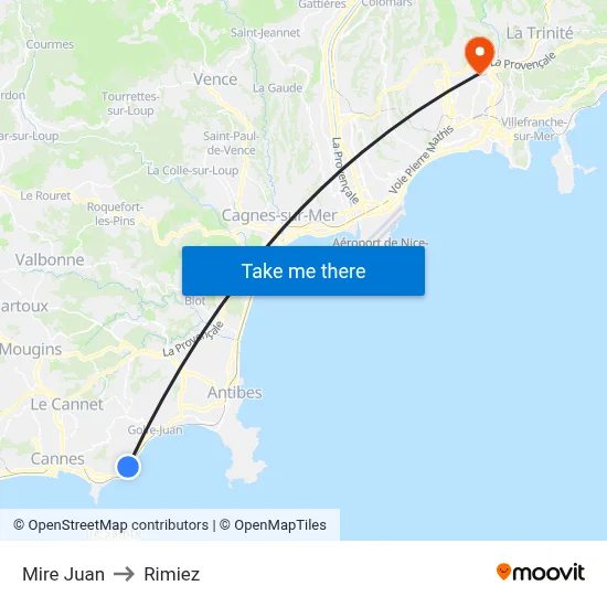 Mire Juan to Rimiez map