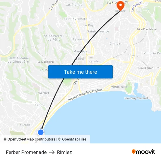 Ferber Promenade to Rimiez map