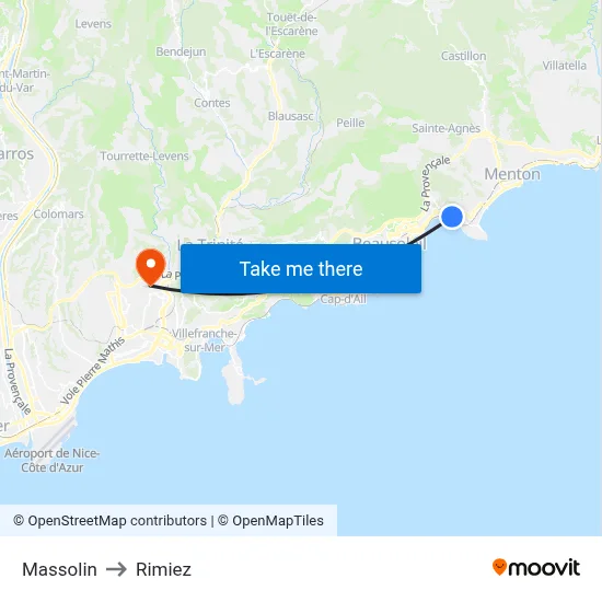 Massolin to Rimiez map