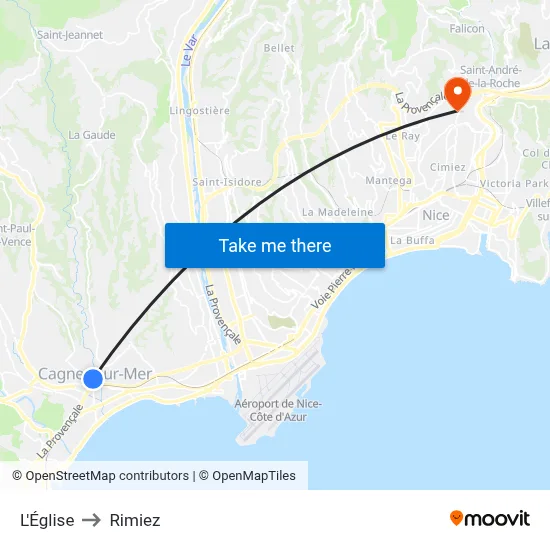 L'Église to Rimiez map