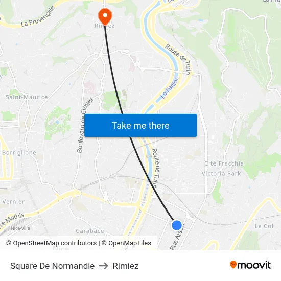 Square De Normandie to Rimiez map