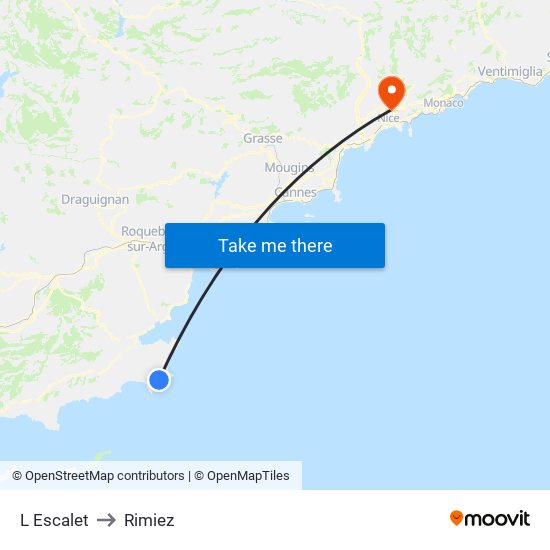 L Escalet to Rimiez map