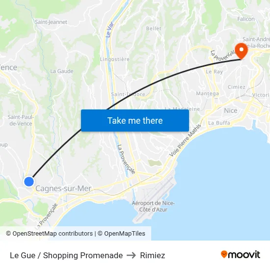 Le Gue / Shopping Promenade to Rimiez map