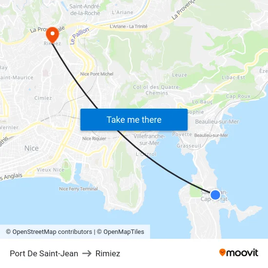 Port De Saint-Jean to Rimiez map