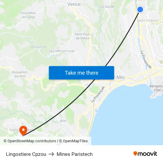 Lingostiere Cpzou to Mines Paristech map