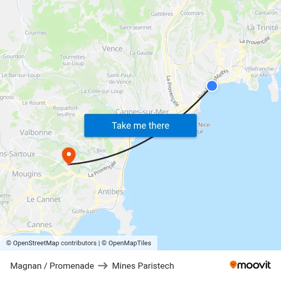 Magnan / Promenade to Mines Paristech map