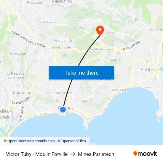 Victor Tuby - Moulin Forville to Mines Paristech map